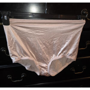Vintage Vanity Fair Satin Panties Size XL White Glam Retro 90s